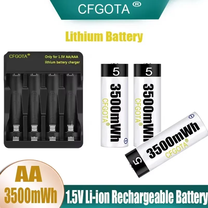 New AA battery 1.5V rechargeable polymer lithium-ion battery, remote control mouse fan battery, electric toy with USB charger
New AA battery 1.5V rechargeable polymer lithium-ion battery, remote control mouse fan battery, electric toy with USB charger