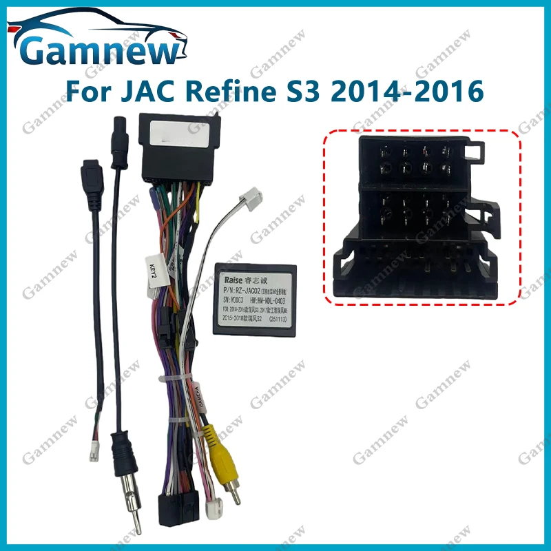 Автомобильный 16-контактный адаптер жгута проводов Android Canbus Box декодер для JAC Refine S2 S3 M5 2014+
Автомобильный 16-контактный адаптер жгута проводов Android Canbus Box декодер для JAC Refine S2 S3 M5 2014+