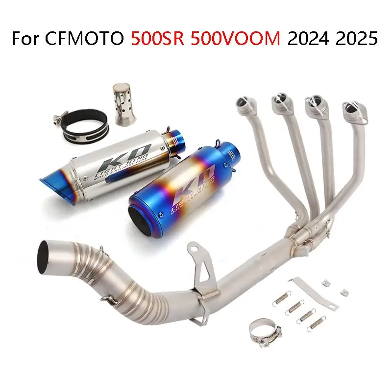 Motorcycle Full Exhaust System Header Link Pipe Slip On 51mm Muffler Stainless Steel Silencer For CFMOTO 500SR 500VOOM 2024 2025
Motorcycle Full Exhaust System Header Link Pipe Slip On 51mm Muffler Stainless Steel Silencer For CFMOTO 500SR 500VOOM 2024 2025