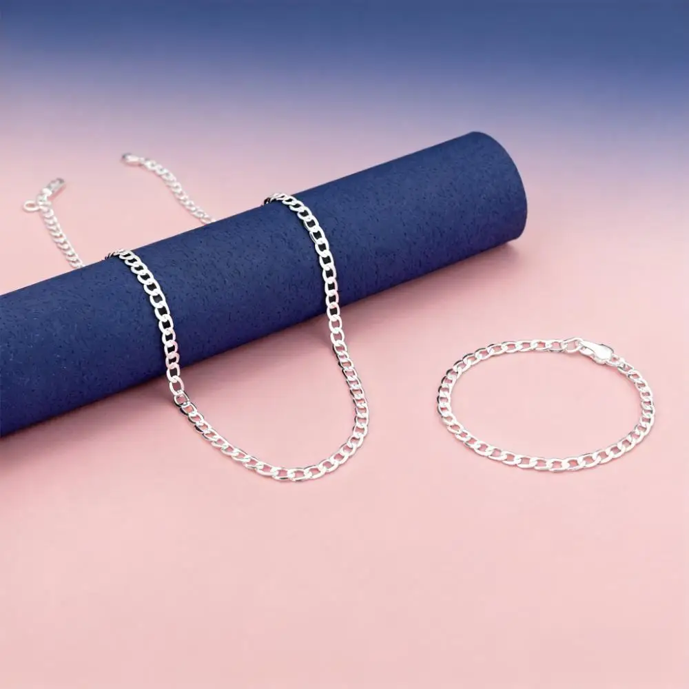 Изысканные браслеты-цепочки из стерлингового серебра 925 пробы 4 мм, ожерелья, комплекты ювелирных изделий для женщин, ювелирные изделия, рождественские подарки, подвески, свадебные подарки
Изысканные браслеты-цепочки из стерлингового серебра 925 пробы 4 мм, ожерелья, комплекты ювелирных изделий для женщин, ювелирные изделия, рождественские подарки, подвески, свадебные подарки