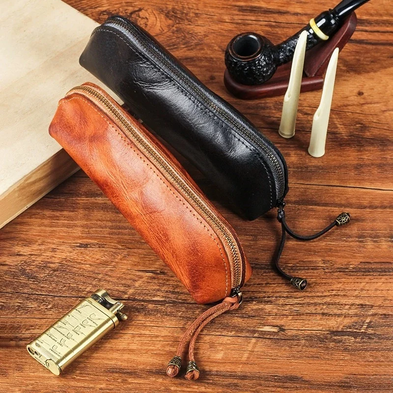 Vintage Cowhide Small Size Pipe Bag Retro Distressed Design Portable Simple Layout Daily Pipe Smokers Fashion Smoking Accessory
Vintage Cowhide Small Size Pipe Bag Retro Distressed Design Portable Simple Layout Daily Pipe Smokers Fashion Smoking Accessory