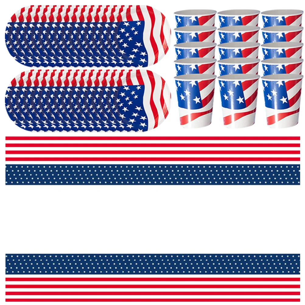 24 Pieces Independence Day Tableware Patriotic Blue Plates Cups 130x220 Table Cover Star Party Supplies Disposable Food Tray
24 Pieces Independence Day Tableware Patriotic Blue Plates Cups 130x220 Table Cover Star Party Supplies Disposable Food Tray