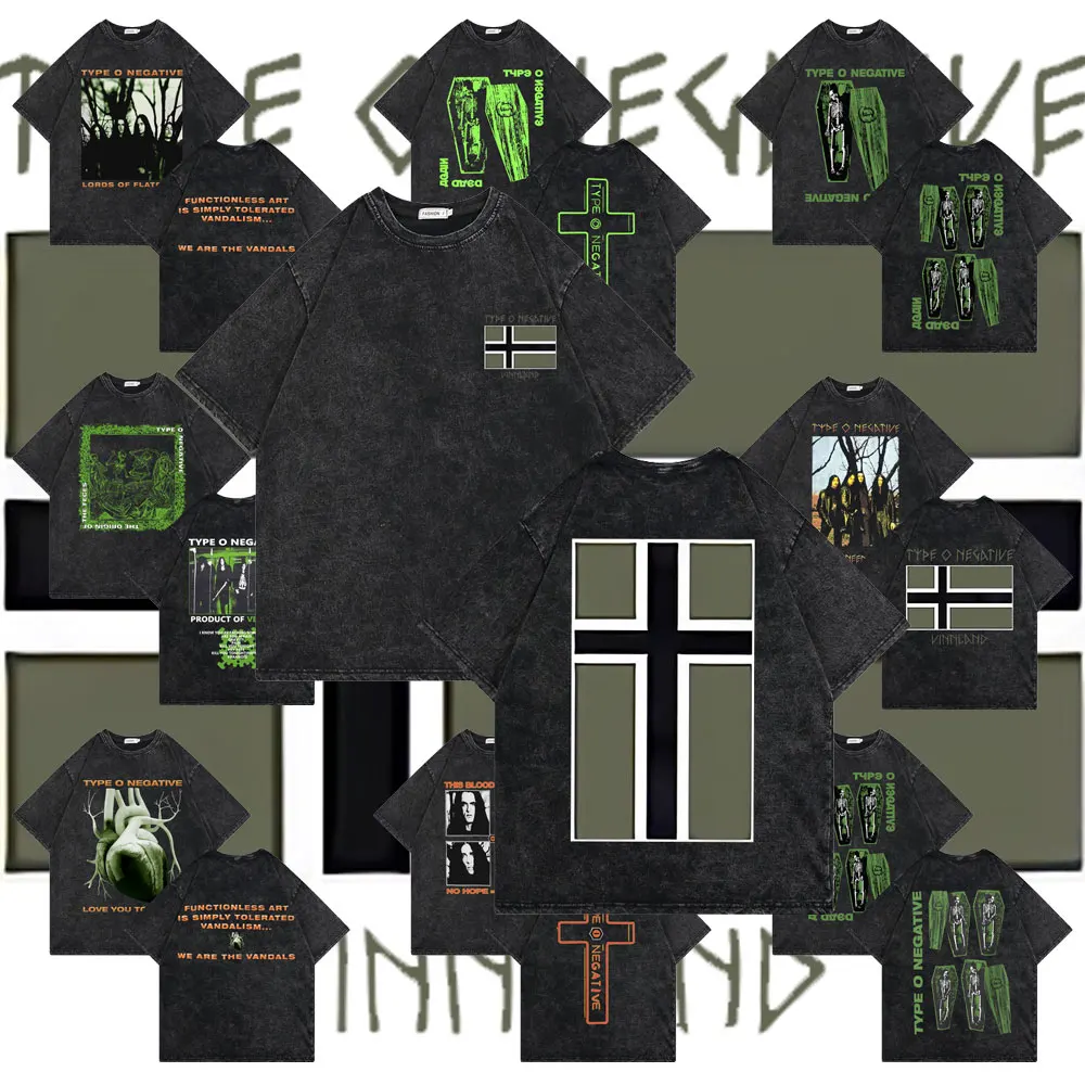 Washed Vintage Rock Band Type O Negative Print Tshirt Men Women Gothic Metal High Quality T-shirts Male 90s Oversized Streetwear
Washed Vintage Rock Band Type O Negative Print Tshirt Men Women Gothic Metal High Quality T-shirts Male 90s Oversized Streetwear