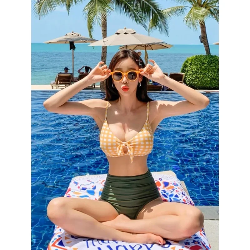 Korean High Waisted Sexy Small Chest Gathering Strapless Swimsuit For Women Slim Vacation Split Bikini Soaking In Hot Springs
Korean High Waisted Sexy Small Chest Gathering Strapless Swimsuit For Women Slim Vacation Split Bikini Soaking In Hot Springs