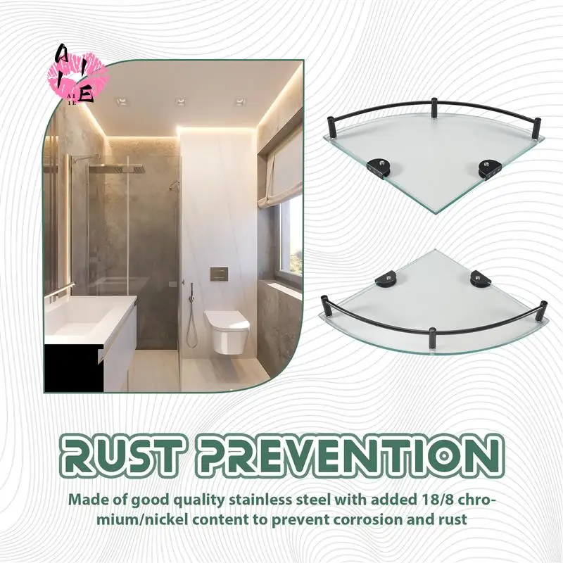 A11E-Bathroom Shelves, Bathroom Glass Corner Shelf Wall Mounted ,Tempered Glass Shelf For Storing Shower Gel/Soap
A11E-Bathroom Shelves, Bathroom Glass Corner Shelf Wall Mounted ,Tempered Glass Shelf For Storing Shower Gel/Soap