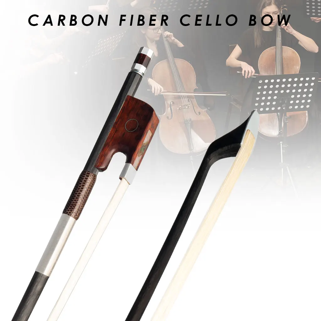 Lightweight Advanced 4/4 MASTER Pure Carbon Fiber CELLO Bow Silver Fittings TOP CF Performance Beautiful Snakewood Frog
Lightweight Advanced 4/4 MASTER Pure Carbon Fiber CELLO Bow Silver Fittings TOP CF Performance Beautiful Snakewood Frog