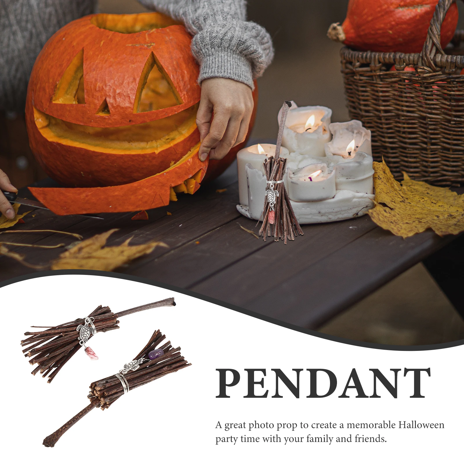 Mini Broom Pendant Household Ornament Halloween Decor Party Scene Layout Delicate with Brooms
Mini Broom Pendant Household Ornament Halloween Decor Party Scene Layout Delicate with Brooms