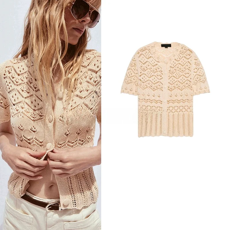 New Summer Women's Knitted ort Sve round Ne Outerwear Button Decorated Embroidered Me Jaet Comfortable Polyester F...
New Summer Women's Knitted ort Sve round Ne Outerwear Button Decorated Embroidered Me Jaet Comfortable Polyester F...