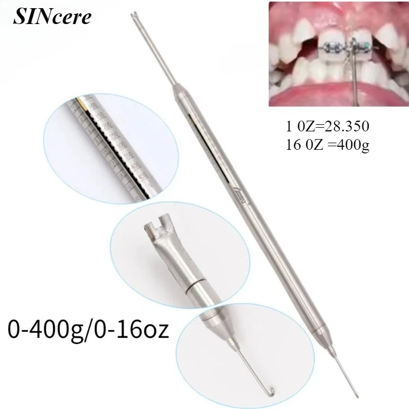 Dental Orthodontic Dynamometer Stress Tension Meter for Elastic Bands Dentist Ortho Oral Measurement Tool 0-400g/0-16OZ、
Dental Orthodontic Dynamometer Stress Tension Meter for Elastic Bands Dentist Ortho Oral Measurement Tool 0-400g/0-16OZ、