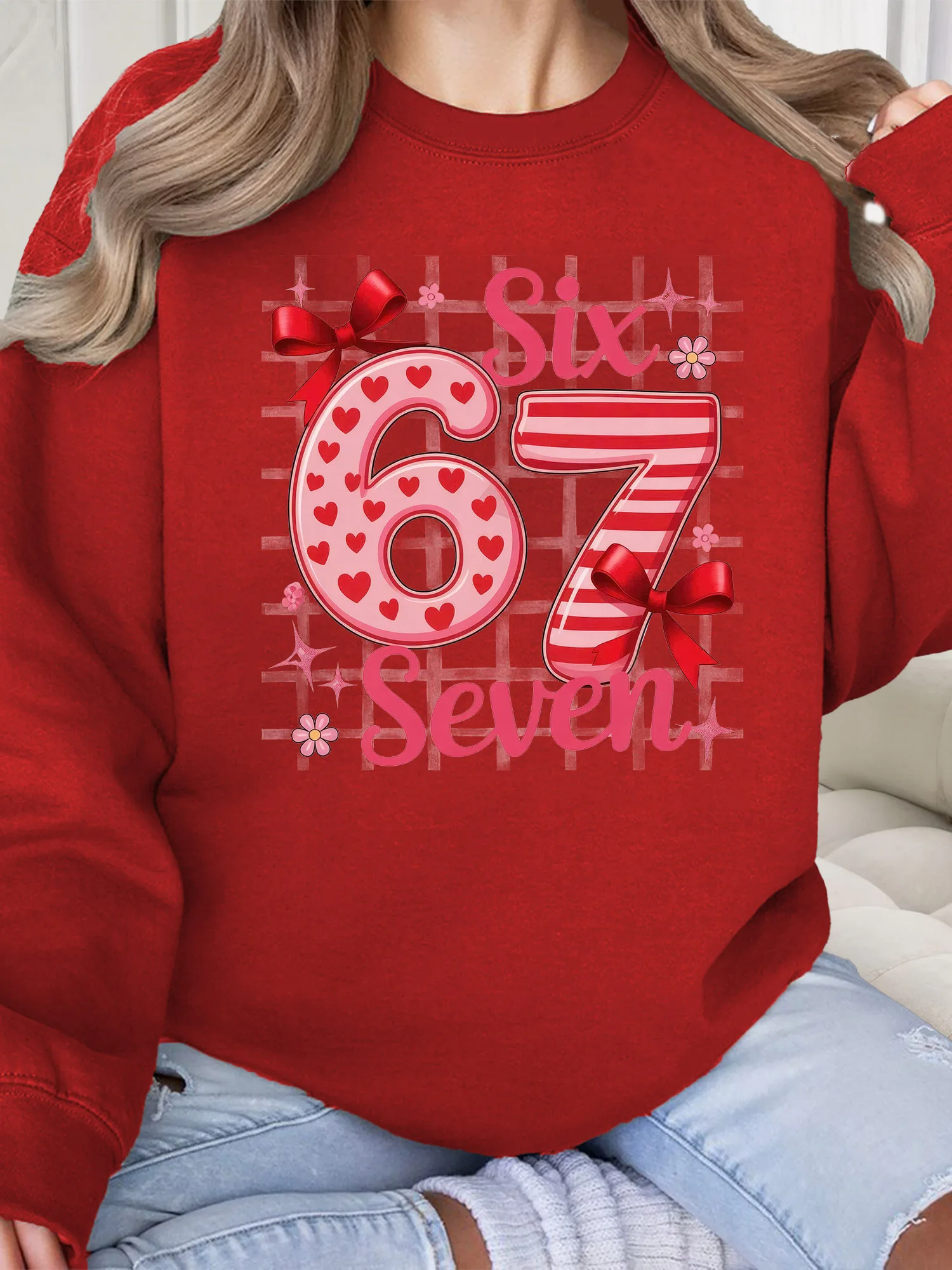 Женский свитшот Six Seven с бантом, повседневный пуловер с круглым вырезом и длинными рукавами, свободный крой, для ежедневной носки
Женский свитшот Six Seven с бантом, повседневный пуловер с круглым вырезом и длинными рукавами, свободный крой, для ежедневной носки