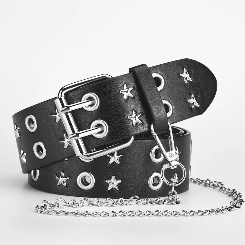 New Star Models Belt Double Exhaust Eye Punk Style PU Europe and The United States Trend Decorative Pants Chain Belt
New Star Models Belt Double Exhaust Eye Punk Style PU Europe and The United States Trend Decorative Pants Chain Belt