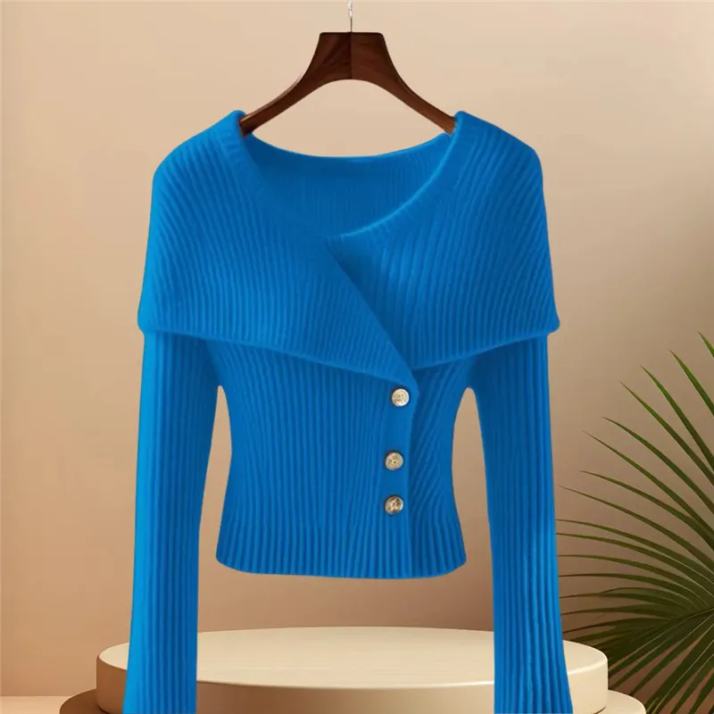 2025 Autumn Winter Elegant Femme Solid Color Knitted Pullover Sweater Temperament Fashion Women Slim Jumper Sweaters Tops B759
2025 Autumn Winter Elegant Femme Solid Color Knitted Pullover Sweater Temperament Fashion Women Slim Jumper Sweaters Tops B759