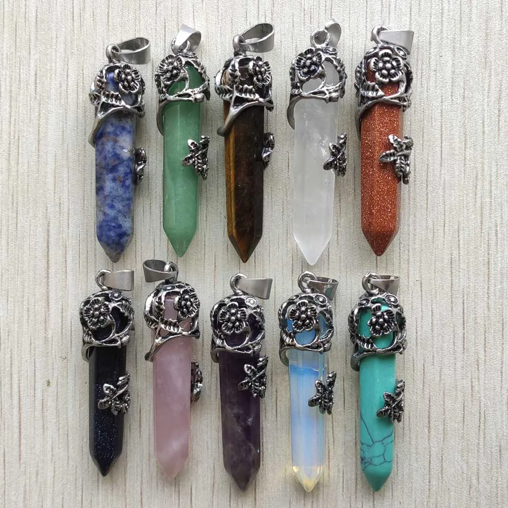Antique Silver color Flower Wrapped Natural stone Healing Hexagonal Pendants for jewelry making necklaces Wholesale 10pcs/lot
Antique Silver color Flower Wrapped Natural stone Healing Hexagonal Pendants for jewelry making necklaces Wholesale 10pcs/lot