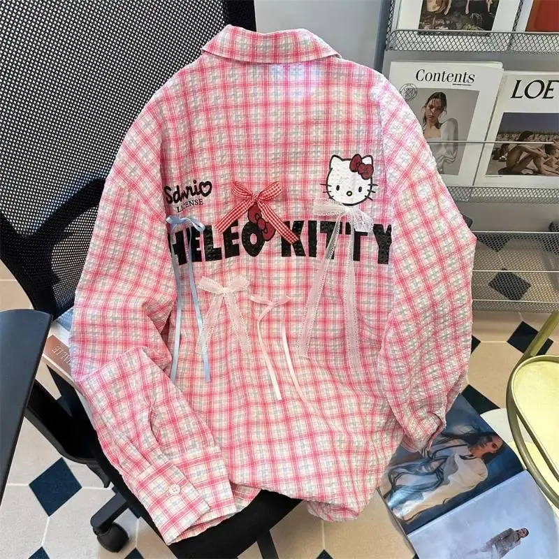 Sanrio Fashion Shirt Hello Kitty Long Sleeve Shirt Design Sense Three-Dimensional Bow Cute Plaid Girl Student Versatile SlimBody
Sanrio Fashion Shirt Hello Kitty Long Sleeve Shirt Design Sense Three-Dimensional Bow Cute Plaid Girl Student Versatile SlimBody