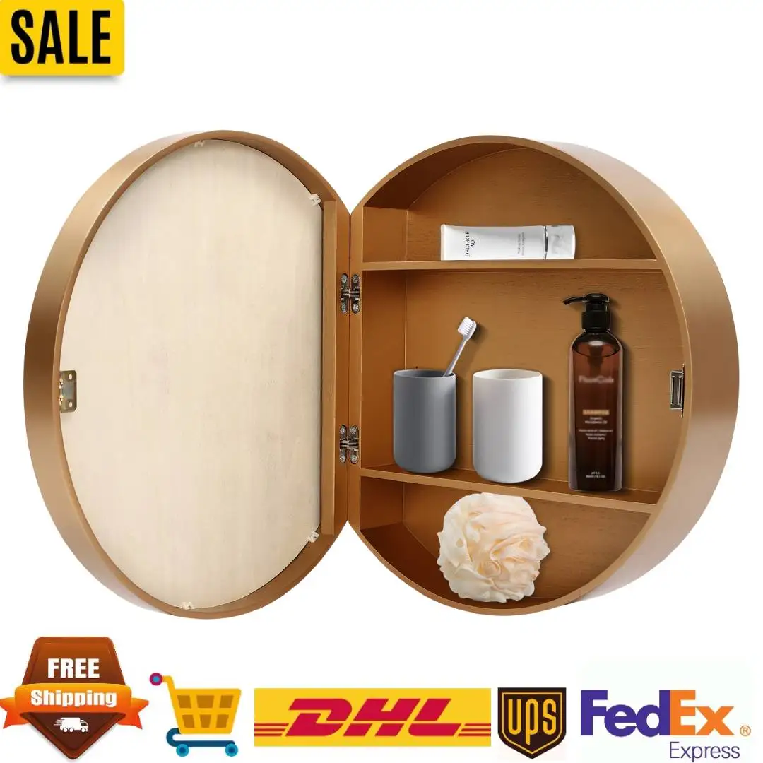 Round Bathroom Mirror Cabinet 2-in-1 Round Mirror Cabinet Waterproof Wood Cosmetic Organizer 3 Tiers Wall Mounted Mirror Cabinet
Round Bathroom Mirror Cabinet 2-in-1 Round Mirror Cabinet Waterproof Wood Cosmetic Organizer 3 Tiers Wall Mounted Mirror Cabinet