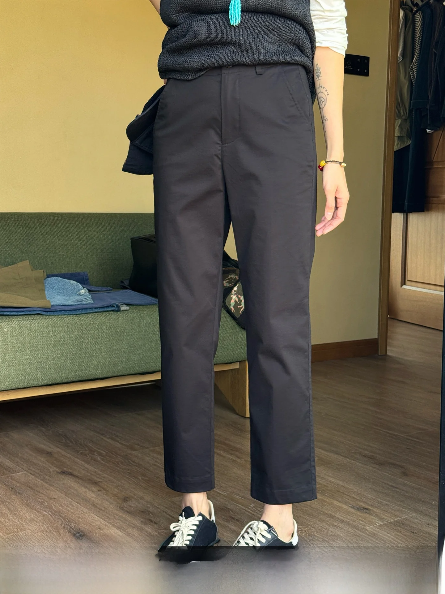 Black Slim Fit Straight Leg Pants Nine-Tenths Casual Thin Tube Summer New Arrival Women's Fashion Casual Cotton Blend Trousers
Black Slim Fit Straight Leg Pants Nine-Tenths Casual Thin Tube Summer New Arrival Women's Fashion Casual Cotton Blend Trousers