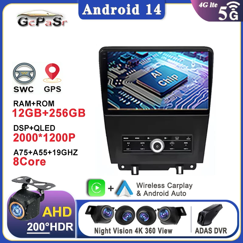 Auto Radio Android 14 For Ford Mustang V S-197 2009 - 2014 Multimedia Video Player Car Stereo No 2 Din DVD Navigation GPS BT
Auto Radio Android 14 For Ford Mustang V S-197 2009 - 2014 Multimedia Video Player Car Stereo No 2 Din DVD Navigation GPS BT