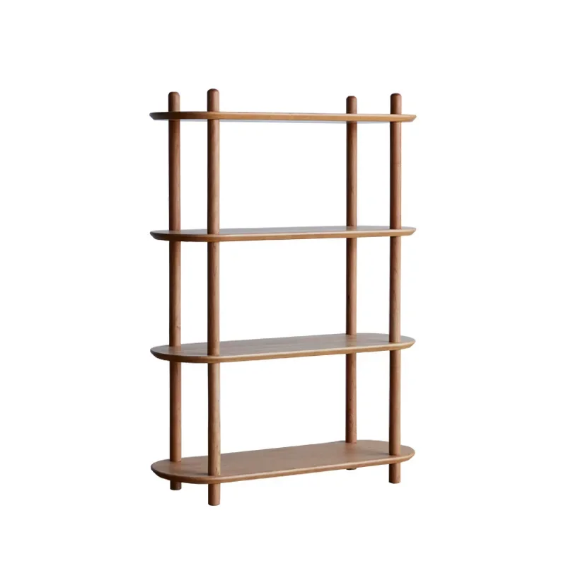 Pure solid wood shelves, black walnut floor bookshelves in the living room
Pure solid wood shelves, black walnut floor bookshelves in the living room