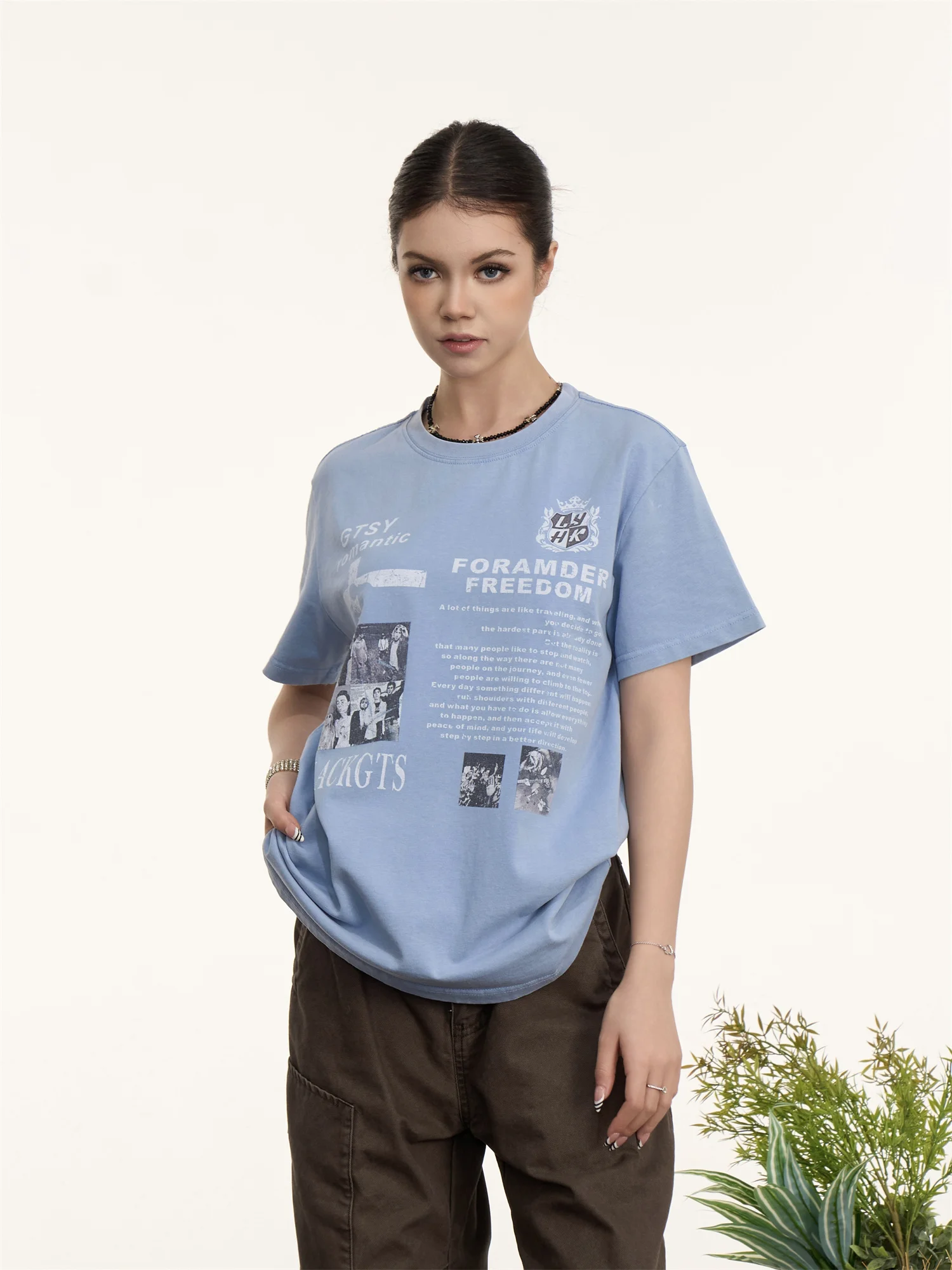 Onlpp American Retro Washed Print Short Sleeve T-Shirt Women Summer Loose round Neck Vintage Street Style Cotton Top
Onlpp American Retro Washed Print Short Sleeve T-Shirt Women Summer Loose round Neck Vintage Street Style Cotton Top