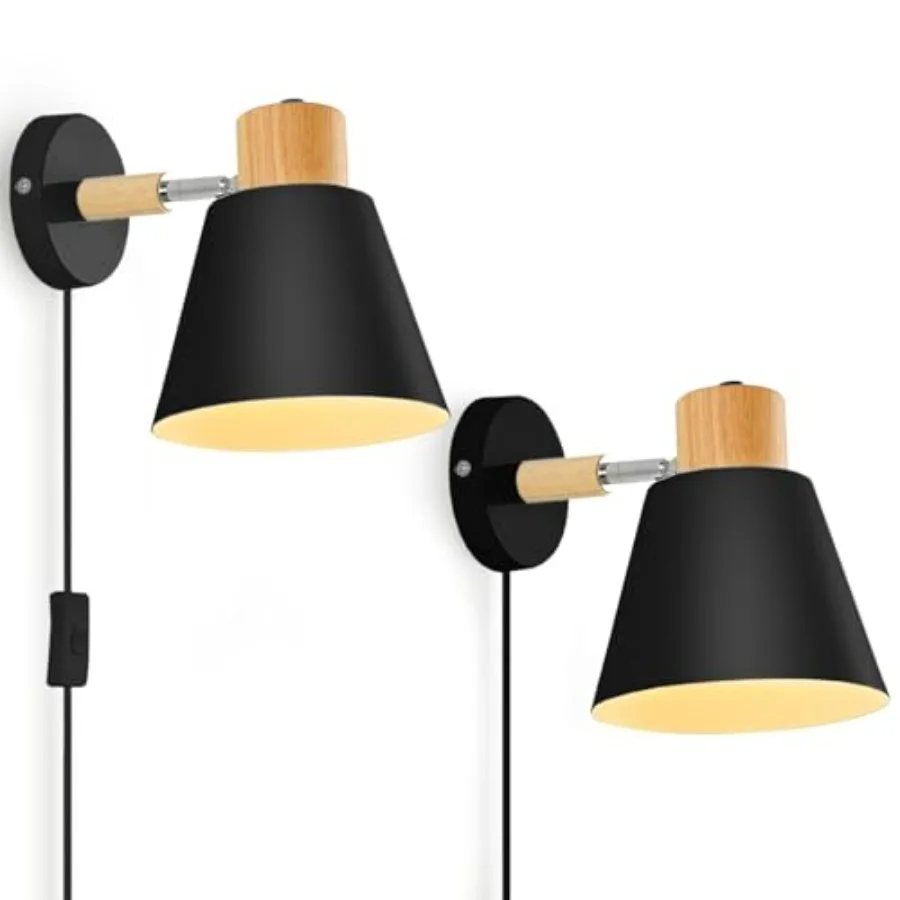 Modern Wall Lamps for Bedroom Set of 2, Rotation Wall Lights for Living Room, Plug in Decor Mounted Lighting Fixture with Cord-
Modern Wall Lamps for Bedroom Set of 2, Rotation Wall Lights for Living Room, Plug in Decor Mounted Lighting Fixture with Cord-