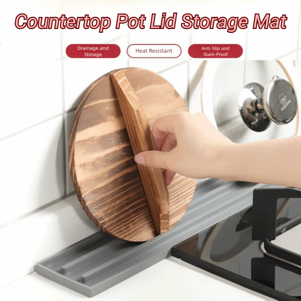 Durable Silicone Pot Lid Storage Mat Flexible Non Slip Cutting Board Rack Heat-Resistant Hangable Countertop Drying Mat Bathroom
Durable Silicone Pot Lid Storage Mat Flexible Non Slip Cutting Board Rack Heat-Resistant Hangable Countertop Drying Mat Bathroom