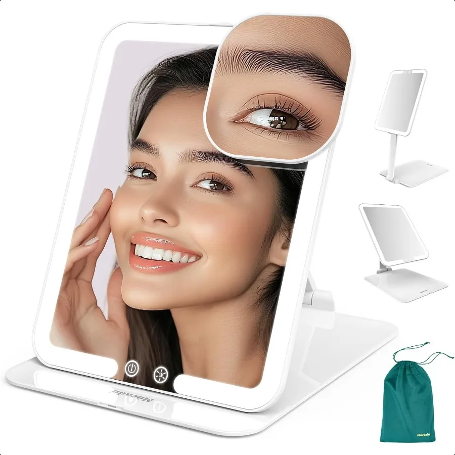 Travel Makeup Mirror with Light Tripple Folding Travel Mirror with Light 3 Colors Lighted Makeup Mirror Portable Vanity Mirror
Travel Makeup Mirror with Light Tripple Folding Travel Mirror with Light 3 Colors Lighted Makeup Mirror Portable Vanity Mirror