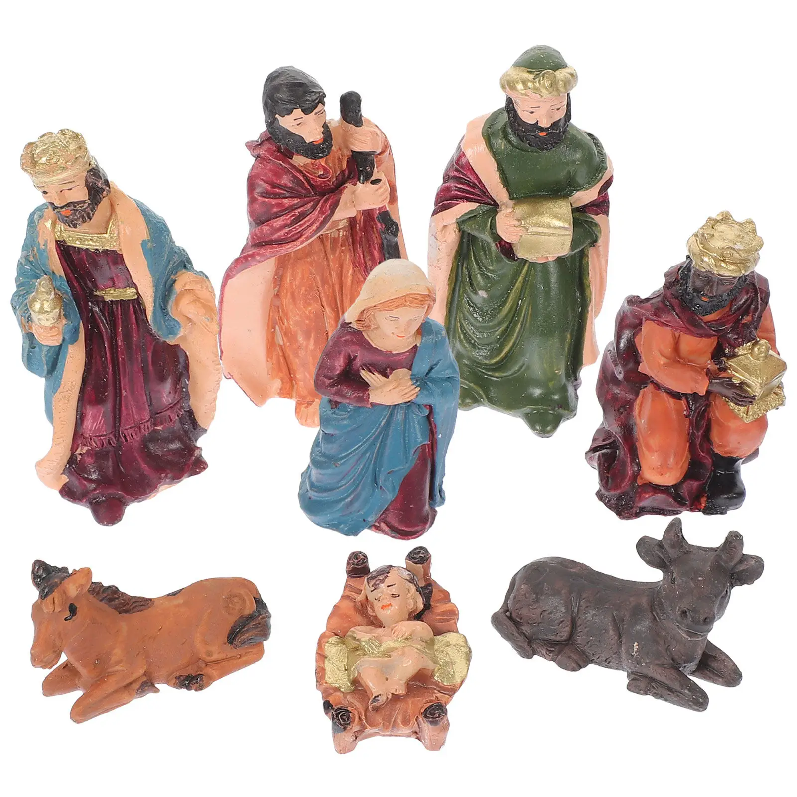 1Set Small Nativity Set Resin Birth of Jesus Statue Christmas Village Decor for Household Office Desktop Display
1Set Small Nativity Set Resin Birth of Jesus Statue Christmas Village Decor for Household Office Desktop Display