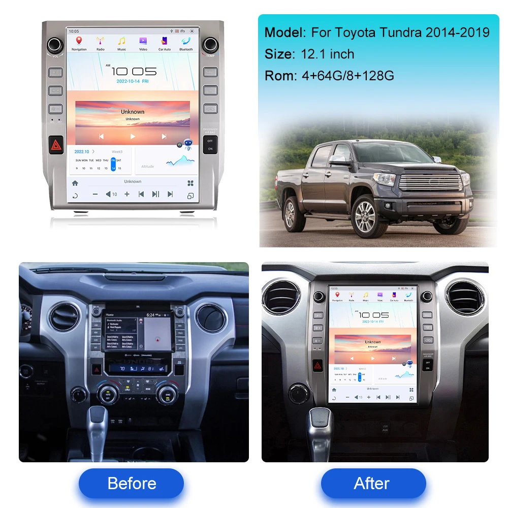 8 ядер Qualcomm Android 13 автомобильный мультимедийный автомобильный плеер для Toyota Tundra 2014 ~ 2019 GPS-навигация автомобильный радиоприемник
8 ядер Qualcomm Android 13 автомобильный мультимедийный автомобильный плеер для Toyota Tundra 2014 ~ 2019 GPS-навигация автомобильный радиоприемник