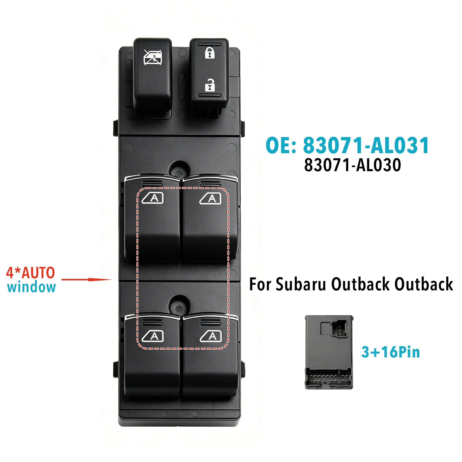 83071-AL031 For Subaru Outback (BS) Legacy (BN) 2014-2020,Front Left Electric Power Window Switch Glass Lifter Control Button
83071-AL031 For Subaru Outback (BS) Legacy (BN) 2014-2020,Front Left Electric Power Window Switch Glass Lifter Control Button