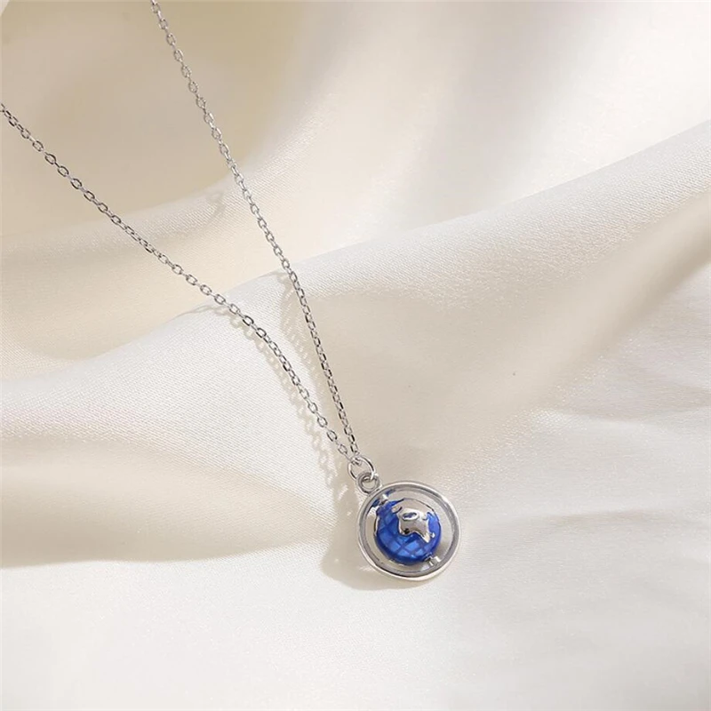 Sole Memory Blue Drip Glaze Globe Art Creative 925 Sterling Silver Clavicle Chain Necklace For Women Birthday Gift NE510
Sole Memory Blue Drip Glaze Globe Art Creative 925 Sterling Silver Clavicle Chain Necklace For Women Birthday Gift NE510
