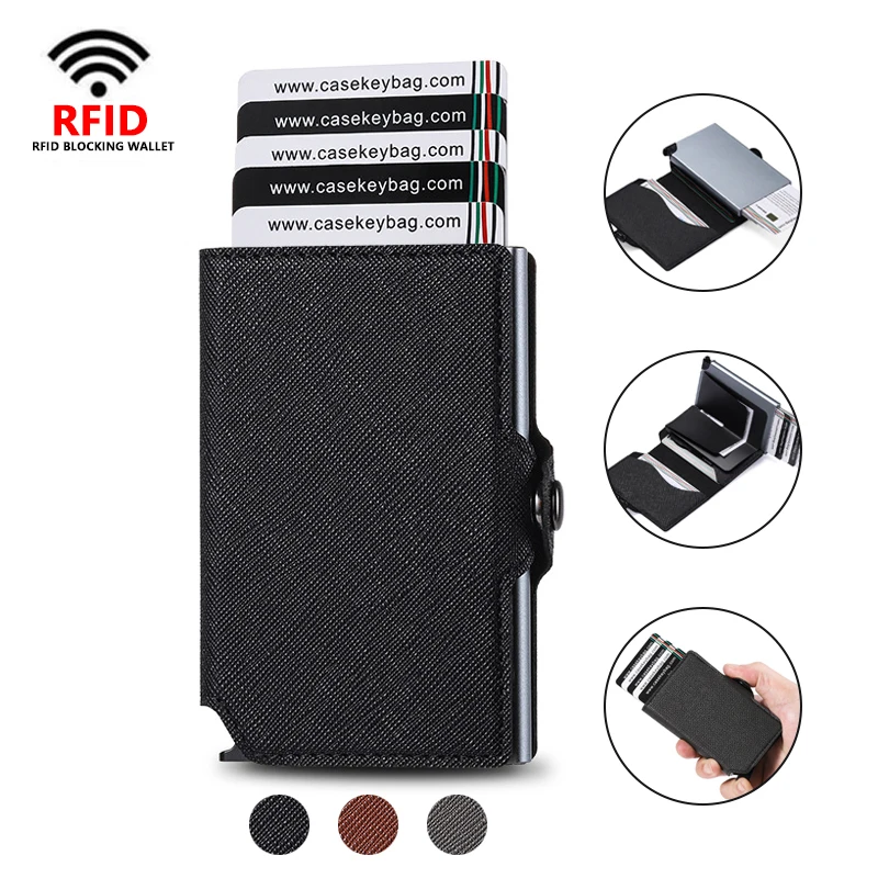 CASEKEY Fashion Saffiano Leather Men Push Up Wallet RFID Blocking Thin Slim Smart Card Holder Money Coin Purse Porte Monnaies
CASEKEY Fashion Saffiano Leather Men Push Up Wallet RFID Blocking Thin Slim Smart Card Holder Money Coin Purse Porte Monnaies