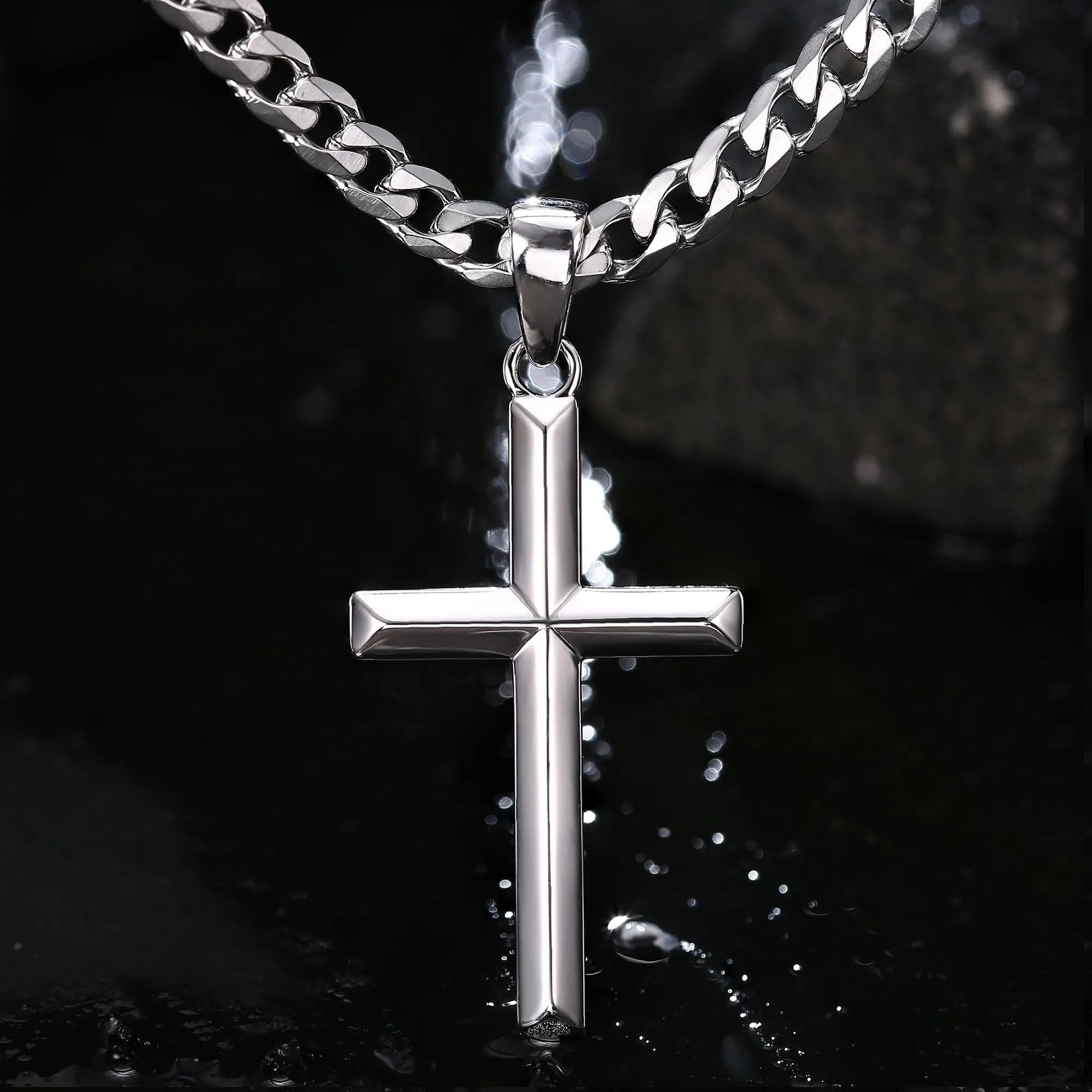 Fansilver 925 Sterling Silver Cross Necklace for Men Women Stainless Steel Durable Chain Silver Crucifix Cross Pendant 18-28In
Fansilver 925 Sterling Silver Cross Necklace for Men Women Stainless Steel Durable Chain Silver Crucifix Cross Pendant 18-28In
