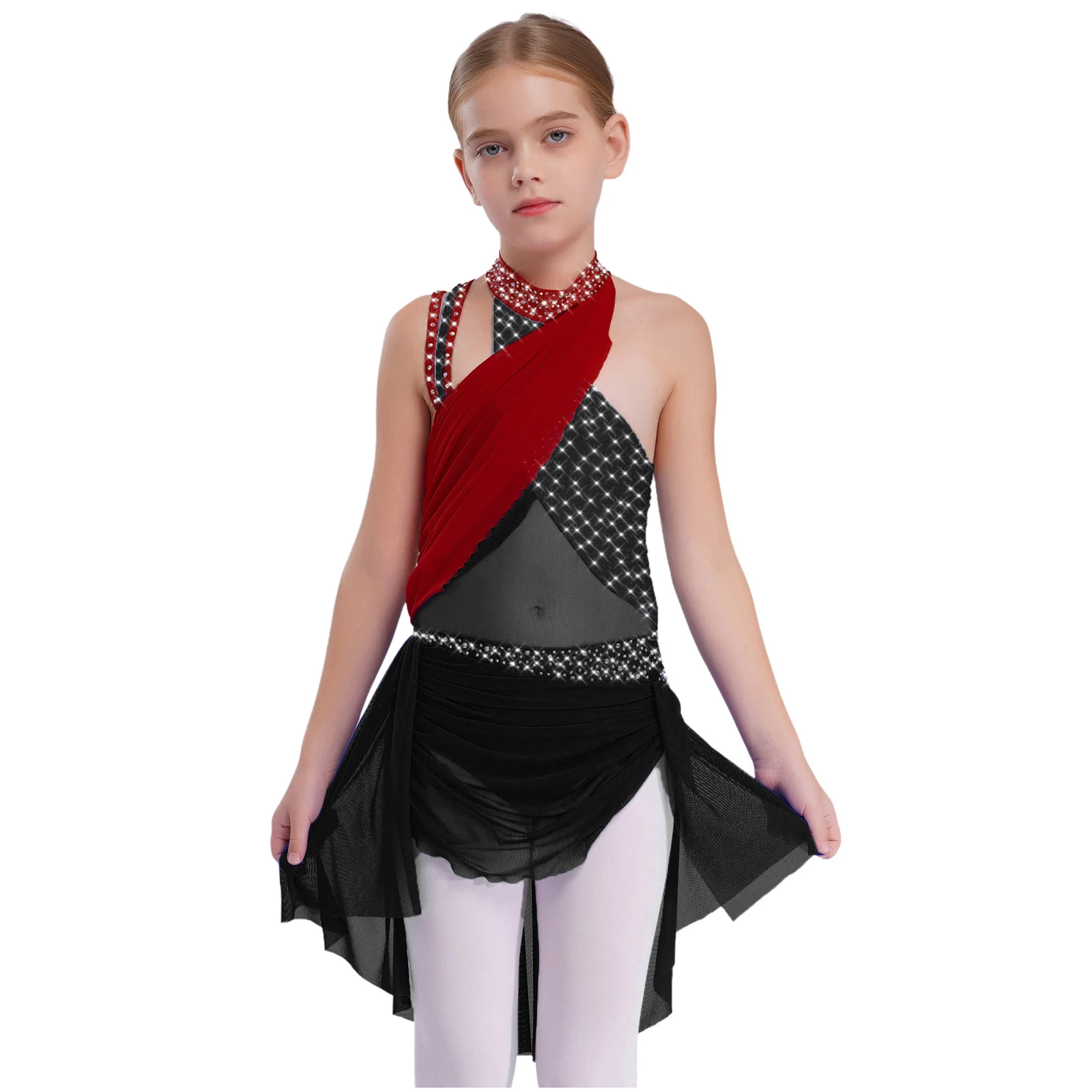 Kids Girls Elegant Gymnastics Dress Sleeveless Lyrical Ballet Latin Dress for Dance Class Practice Stage Performance Costumes
Kids Girls Elegant Gymnastics Dress Sleeveless Lyrical Ballet Latin Dress for Dance Class Practice Stage Performance Costumes
