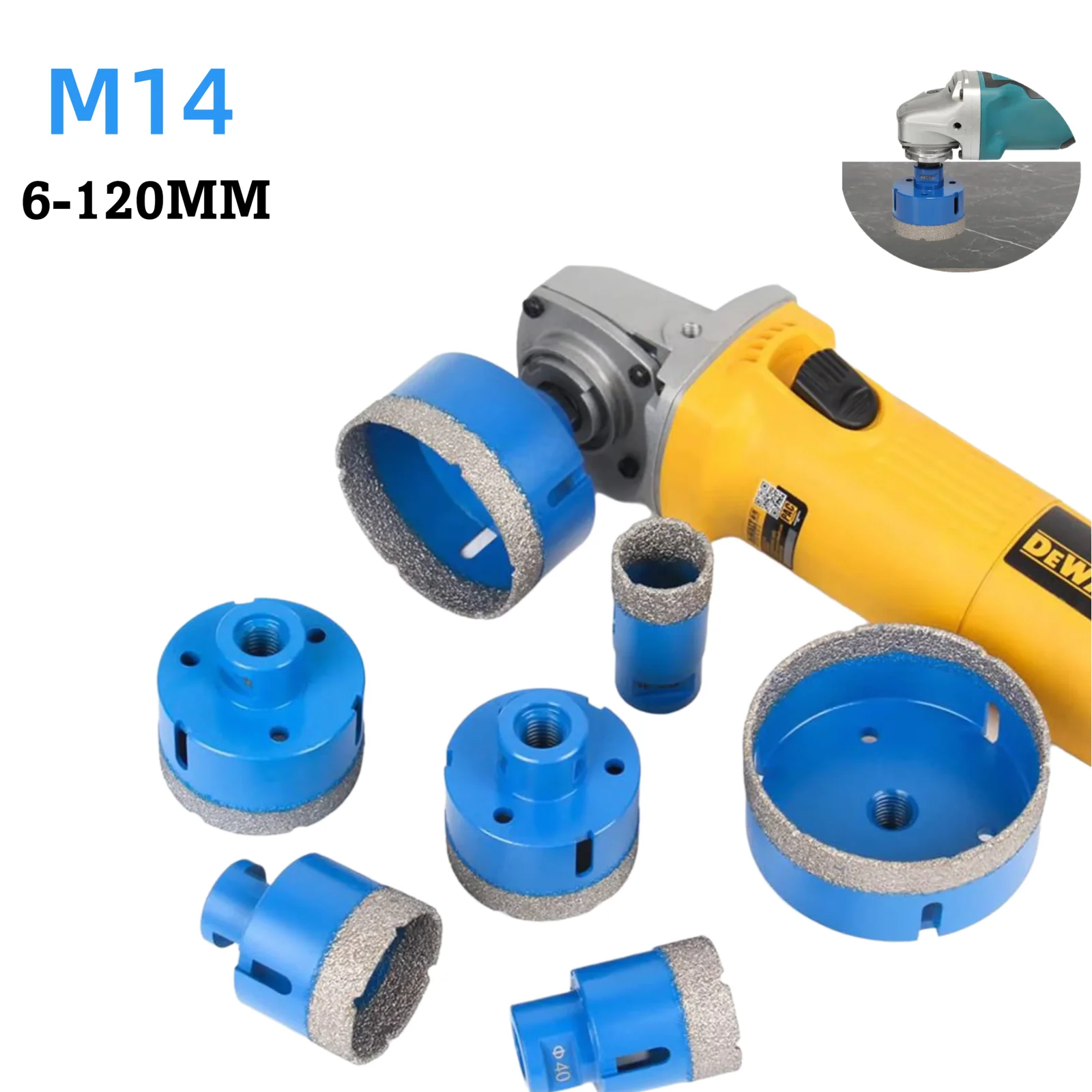 HEDA M14 Thread Dry Vacuum Brazed Diamond Core Ceramic Tile Hole Saw Cutter Granite Marble Drill Bits Tiles Crowns 6-120mm
HEDA M14 Thread Dry Vacuum Brazed Diamond Core Ceramic Tile Hole Saw Cutter Granite Marble Drill Bits Tiles Crowns 6-120mm