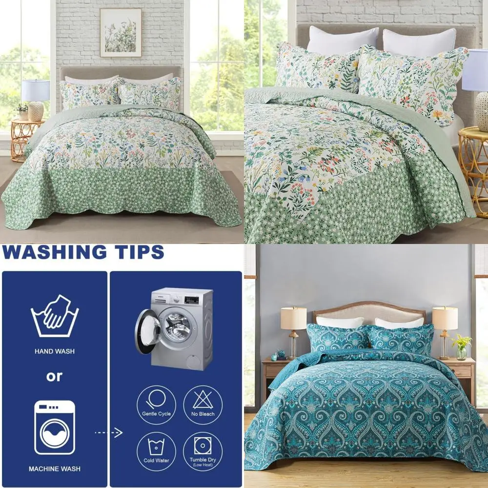 Floral 3-Piece Quilt Set for Super King Beds: Ultra Soft, Fade-Resistant, All-Season Comfort
Floral 3-Piece Quilt Set for Super King Beds: Ultra Soft, Fade-Resistant, All-Season Comfort