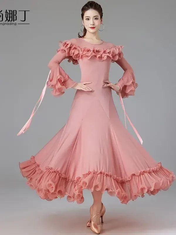 Modern Dance Dress New National Standard Waltz Social Dance Big Swing Dress Professional Competition Table Performance Clothing
Modern Dance Dress New National Standard Waltz Social Dance Big Swing Dress Professional Competition Table Performance Clothing