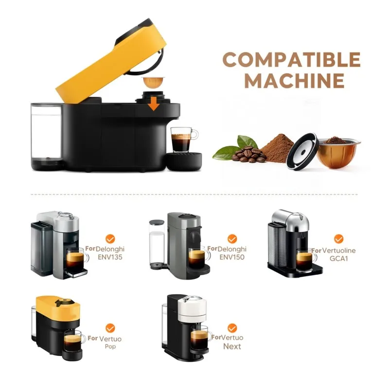 AC93-Reusable 2Pcs Coffee Capsule Pods For Vertuoline Next 80Ml Refillable Capsules Filter For Rich Crem
AC93-Reusable 2Pcs Coffee Capsule Pods For Vertuoline Next 80Ml Refillable Capsules Filter For Rich Crem