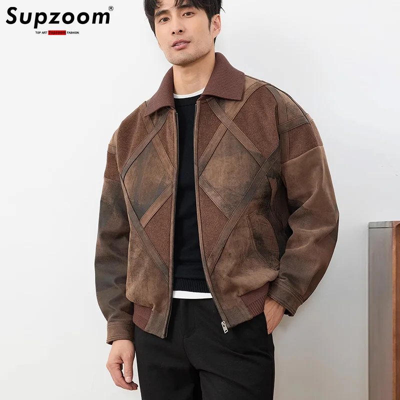 Supzoom New Arrival Autumn And Winter Loose Casual Retro Sheepskin Leather Handsome Diamond Shaped Splicing Design Jackets Men
Supzoom New Arrival Autumn And Winter Loose Casual Retro Sheepskin Leather Handsome Diamond Shaped Splicing Design Jackets Men