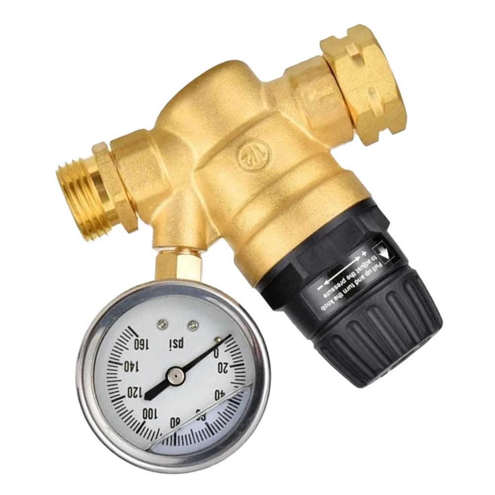 Adjustable Water Pressure Regulator with Gauge for RVs Trailers Campers Compatible with Standard Garden Hose Fittings
Adjustable Water Pressure Regulator with Gauge for RVs Trailers Campers Compatible with Standard Garden Hose Fittings