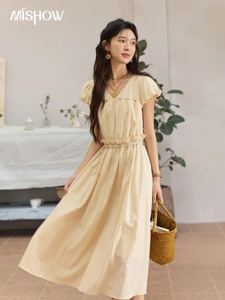 MISHOW Women Fashion Flower Bud Sleeve Slim Dress Summer 2025 New Women's Clothing V-neck Sashes Elegant Long Dress MXE34L2238
MISHOW Women Fashion Flower Bud Sleeve Slim Dress Summer 2025 New Women's Clothing V-neck Sashes Elegant Long Dress MXE34L2238