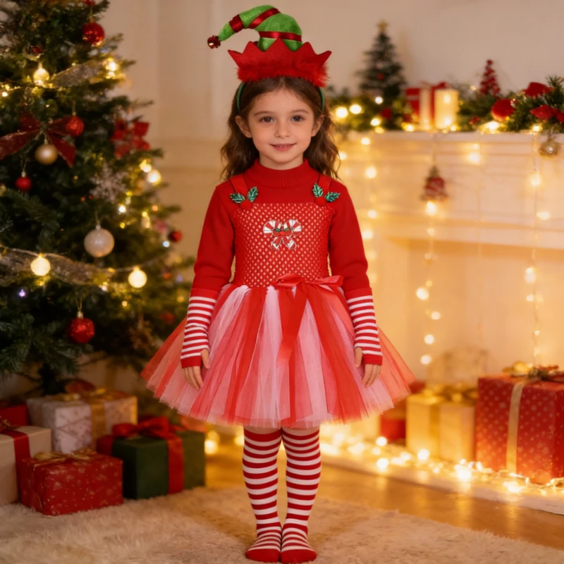 Xmas Holiday Princess Costumes for Girls New Years Carnival Ballet Tutus Children Clothing for Kids Christmas Candy Cane Dresses
Xmas Holiday Princess Costumes for Girls New Years Carnival Ballet Tutus Children Clothing for Kids Christmas Candy Cane Dresses