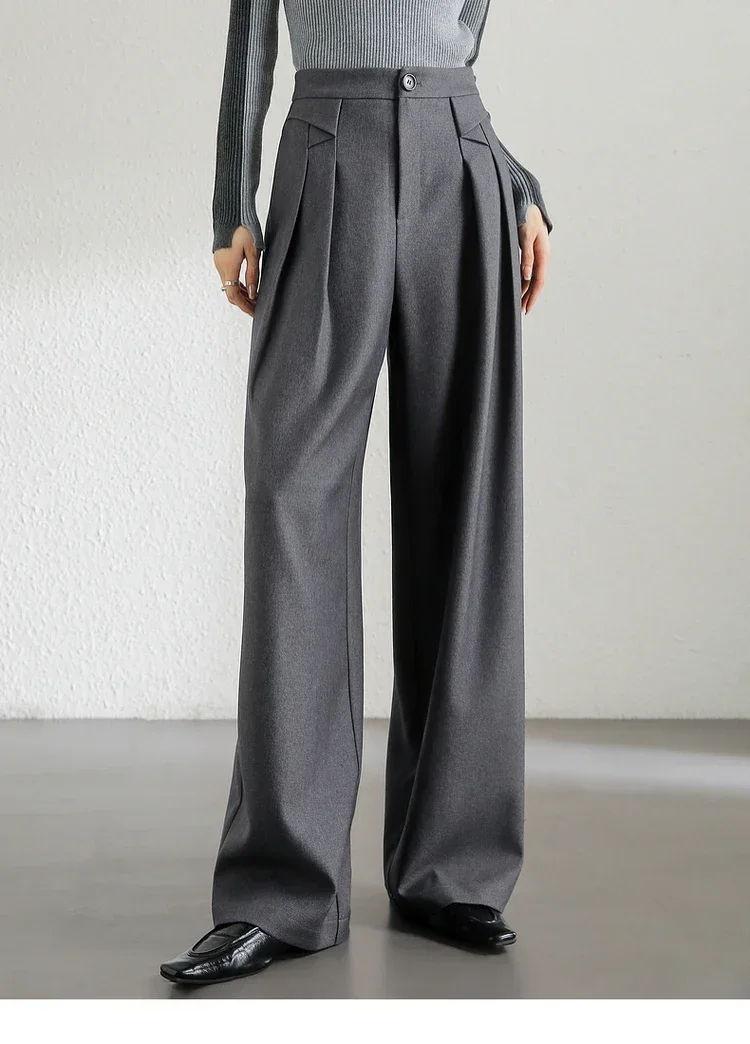 SENTUBILA Office Lady Temperament Tailored Trousers High Waist Wide-leg Pant Solid Folds 2024 Winter Twill Trouser 143K57149
SENTUBILA Office Lady Temperament Tailored Trousers High Waist Wide-leg Pant Solid Folds 2024 Winter Twill Trouser 143K57149