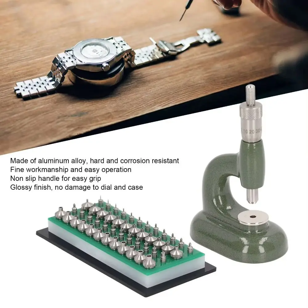 48Pcs Dies Watch Repair Tool 4Mm&4Mm With Micrometric Screw Watch Press Set Green Color Watchmaker Jewelling Tool Watchmaking
48Pcs Dies Watch Repair Tool 4Mm&4Mm With Micrometric Screw Watch Press Set Green Color Watchmaker Jewelling Tool Watchmaking