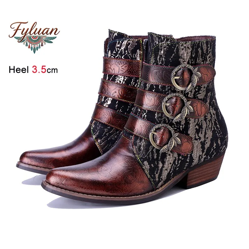Fashion Women Short Boots Handmade Genuine Leather Rubbed Color Splicing Cowboy Boots Side Zipper Casual Ankle Boots Lady Shoes
Fashion Women Short Boots Handmade Genuine Leather Rubbed Color Splicing Cowboy Boots Side Zipper Casual Ankle Boots Lady Shoes