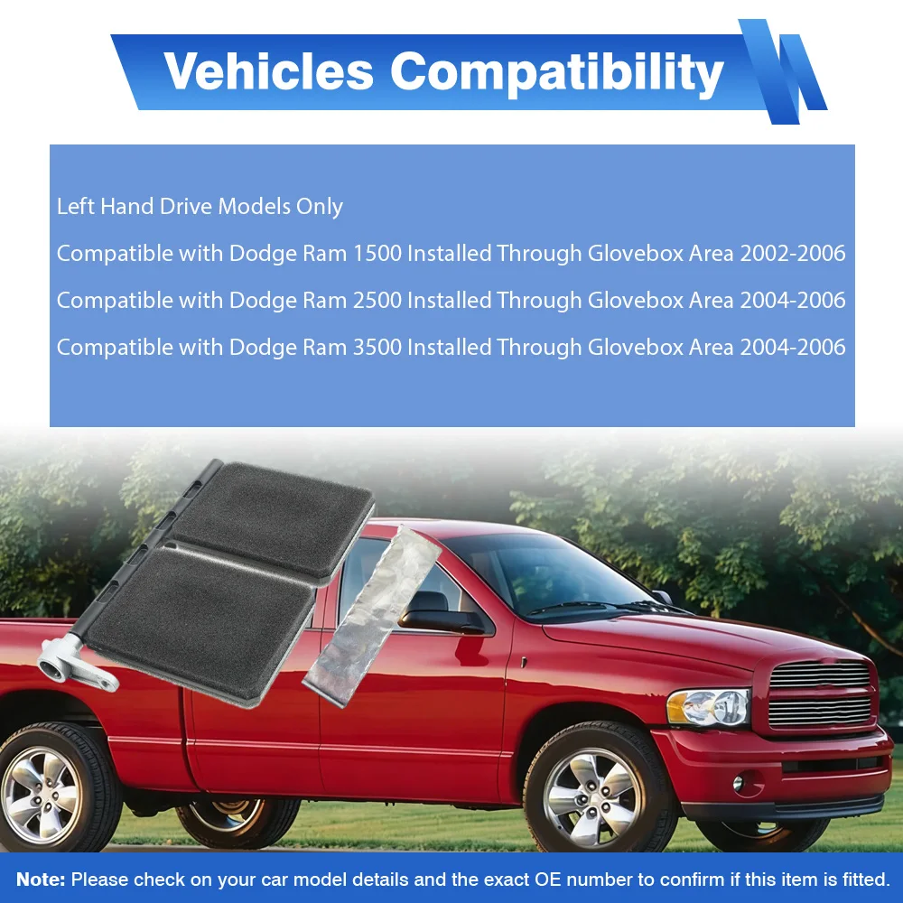 HVAC Blend Door Repair Kit For Dodge Ram 1500 2002-2006 2500 3500 2004-2006 902-324, 68078418AA, 5073964AA
HVAC Blend Door Repair Kit For Dodge Ram 1500 2002-2006 2500 3500 2004-2006 902-324, 68078418AA, 5073964AA