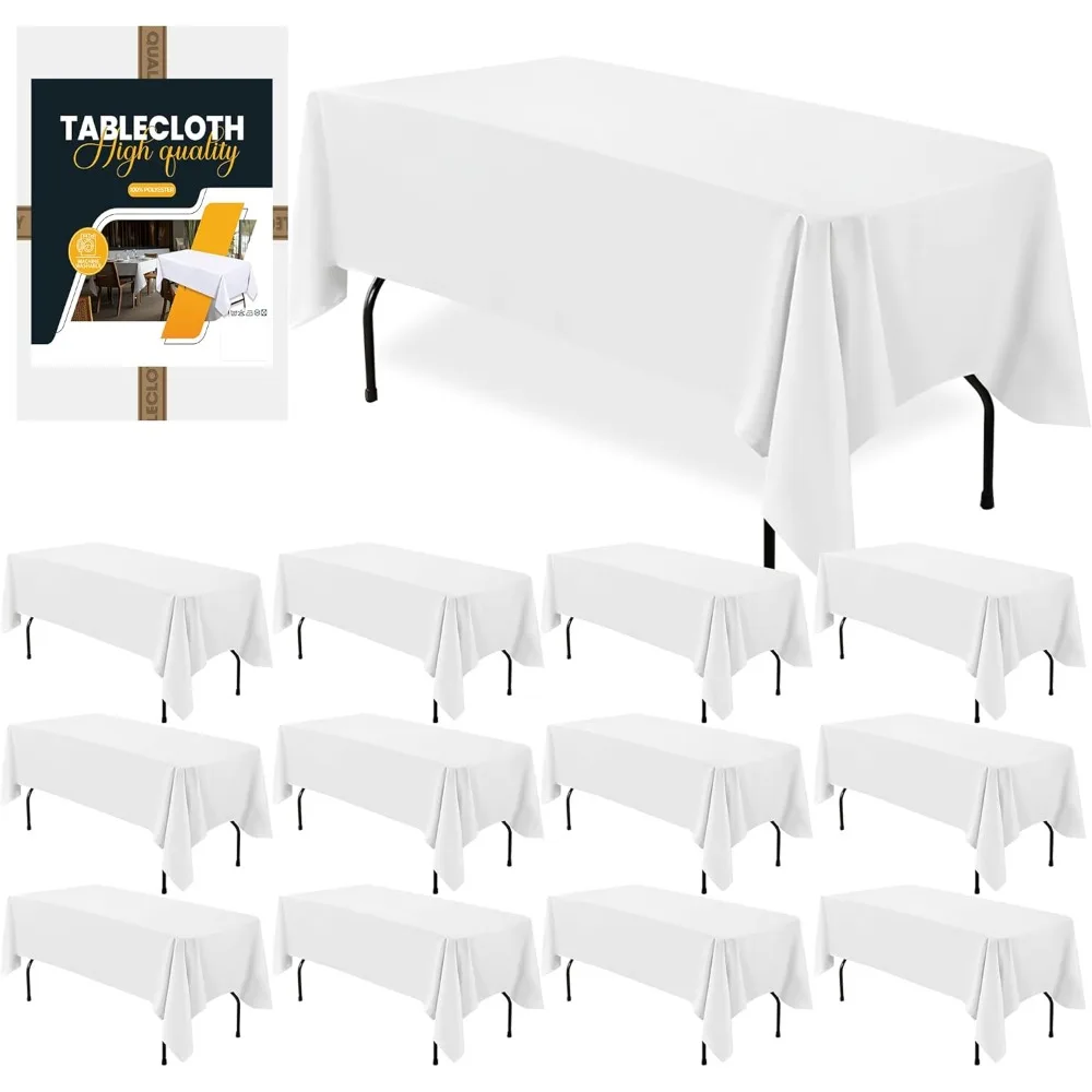 12-Pack White Rectangular Tablecloths, 60x102 Inches, Reusable for 6-Foot Tables, with Cross Ribbon Packaging, Wrinkle Resistant
12-Pack White Rectangular Tablecloths, 60x102 Inches, Reusable for 6-Foot Tables, with Cross Ribbon Packaging, Wrinkle Resistant