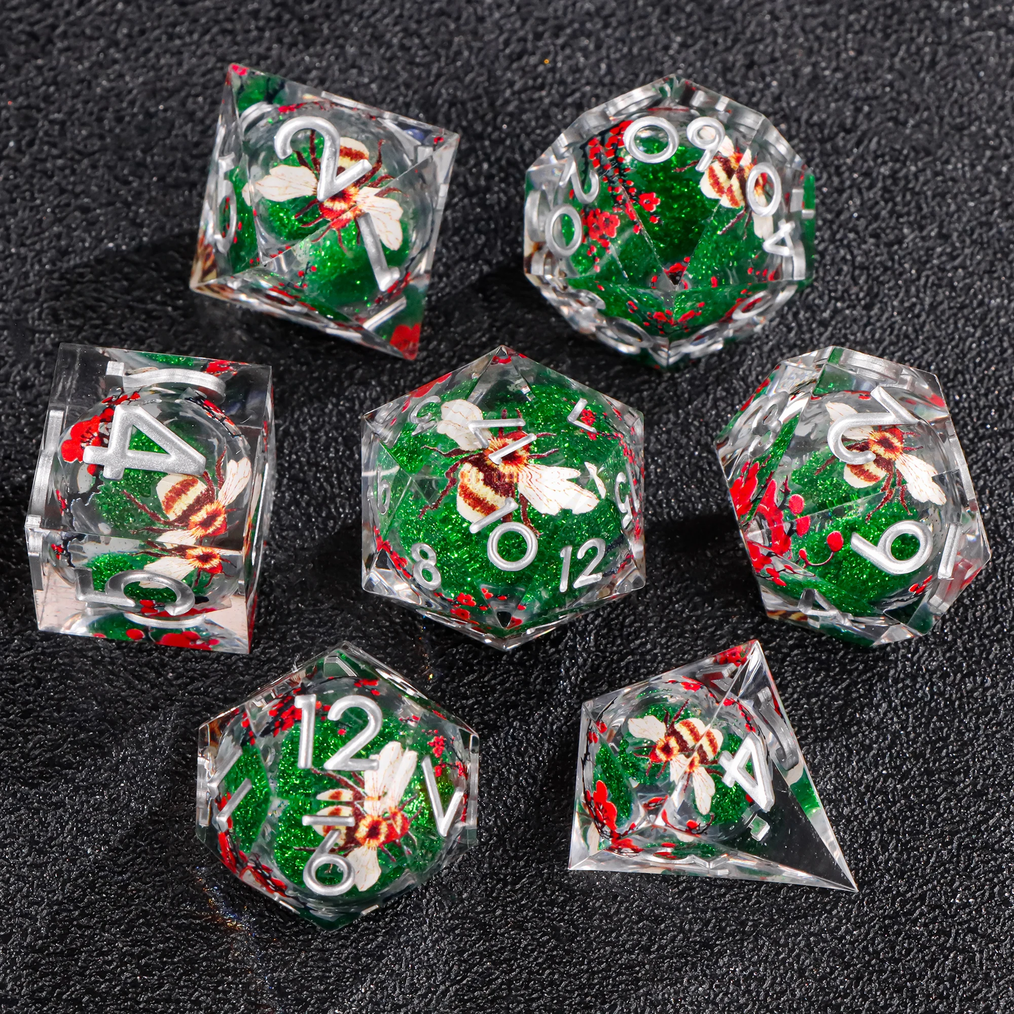 Bee Dice Liquid Core Dice Set, Plum blossom Polyhedral Dice For Dungeons and Dragons DnD Gifts, Resin Dice Sharp Edge Dice Sets
Bee Dice Liquid Core Dice Set, Plum blossom Polyhedral Dice For Dungeons and Dragons DnD Gifts, Resin Dice Sharp Edge Dice Sets