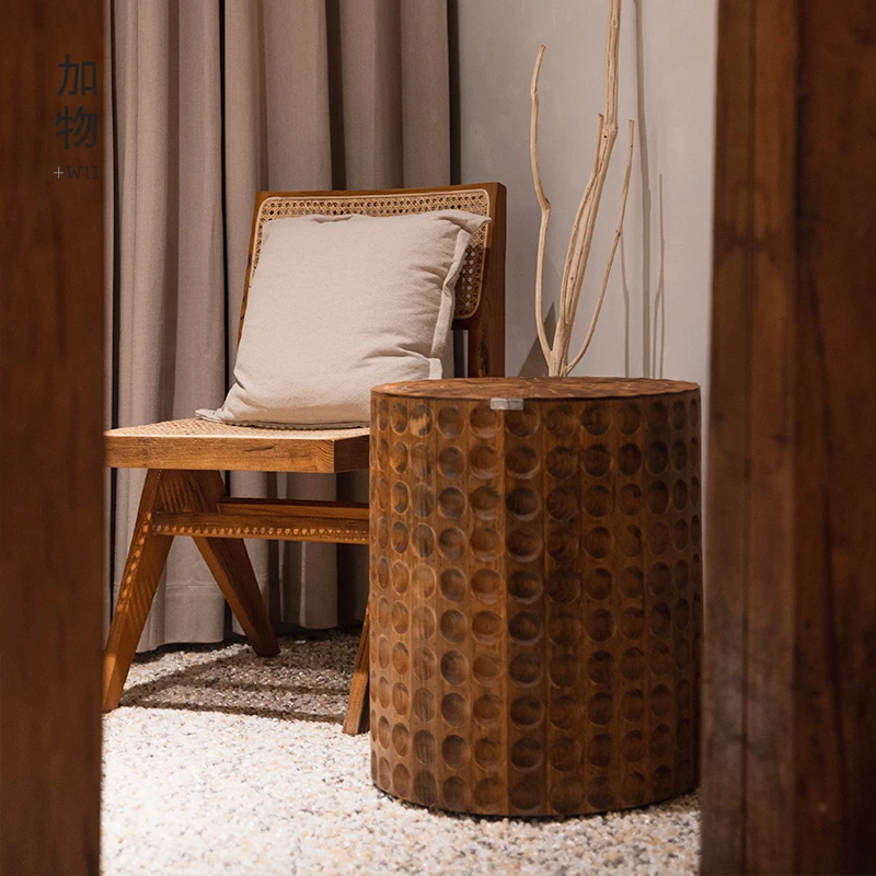 oak carved round pier coffee table, wabi sandy wind solid wood block round coffee table
oak carved round pier coffee table, wabi sandy wind solid wood block round coffee table