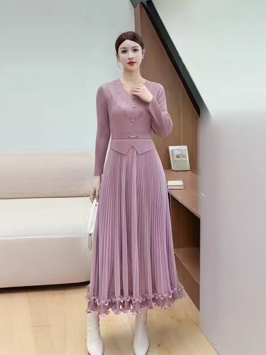 Miyake Pleated Autumn and Winter Small Fragrant Style High-end Dress French Fungus Edge+ Thin Versatile Women's Clothing Dress
Miyake Pleated Autumn and Winter Small Fragrant Style High-end Dress French Fungus Edge+ Thin Versatile Women's Clothing Dress