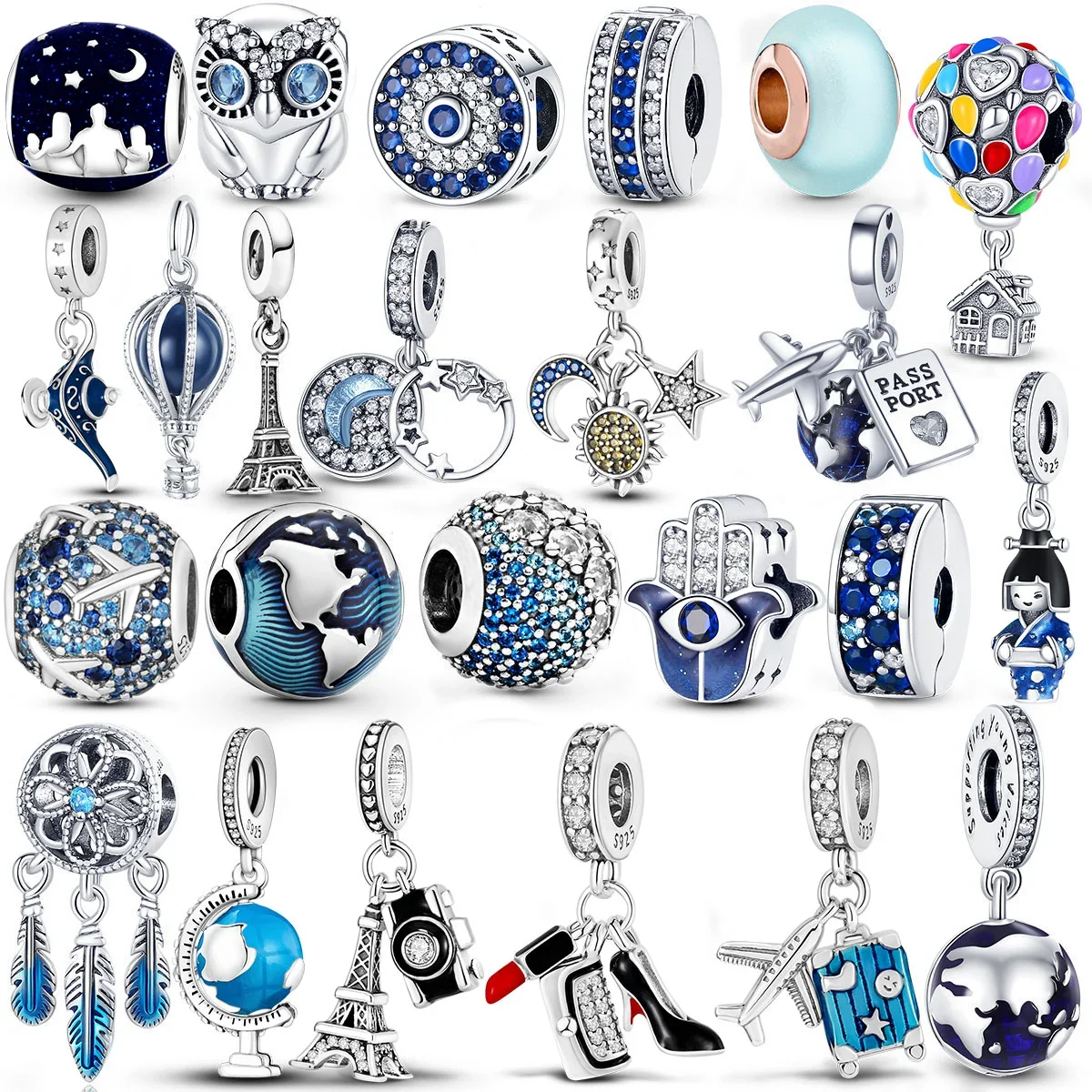 925 Sterling Silver Blue Moon Plane Space Series Glass Beads Clip Charms Fit Pandora 925 Original Bracelet Bangle Jewelry Gift
925 Sterling Silver Blue Moon Plane Space Series Glass Beads Clip Charms Fit Pandora 925 Original Bracelet Bangle Jewelry Gift